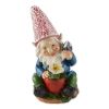 Accent Plus Gnome with Flower Solar Garden Statue