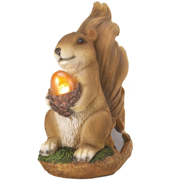 Accent Plus Solar-Powered Light-Up Squirrel Statue