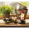 Accent Plus Garden Gnome with Welcome Sign Light-Up Solar Garden Decor