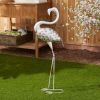 Accent Plus Galvanized Metal Rustic Flamingo Garden Decor