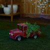 Accent Plus Metal Red Truck Planter with Solar-Powered Headlights