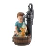 Summerfield Terrace Boy and Dog Wash Solar Garden Light