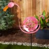 Accent Plus Twirling Metal Pink Flamingo Garden Stake