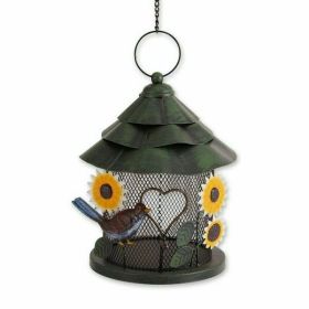 Accent Plus Cheerful Sunflower Hanging Bird Feeder