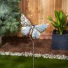 Accent Plus Mixed Pattern Metal Butterfly Garden Stake - 35 inches