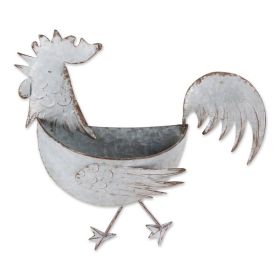 Accent Plus Galvanized Metal Wall Planter - Rooster