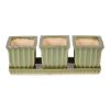 Accent Plus Ceramic Mini Planter Set - Green Square