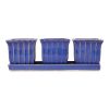 Accent Plus Ceramic Mini Planter Set - Blue Square