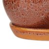 Accent Plus Ceramic Mini Planter Set - Brown Round