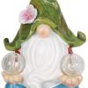 Accent Plus Meditating Leaf-Hat Gnome Solar Garden Light