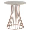 Nikki Chu Rose Gold Accent Table with Whitewash Top
