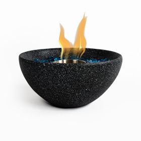 Tabletop Fire Pit Black; Table Top Fire Bowl Outdoor & Indoor Portable Ethanol Fireplace Alcohol Fire Pot