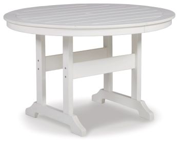 Ashley Crescent White Contemporary Luxe Outdoor Dining Table P207-615