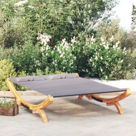Patio Lounge Bed 65"x74.2"x18.1" Solid Bent Wood Anthracite