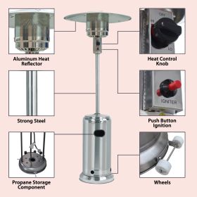 Outdoor Patio Heater 41000btu Floorstanding Propane Heater With Wheels