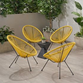 Great Deal Furniture Alexis Outdoor Woven Chair Yellow+Black (set of 2)