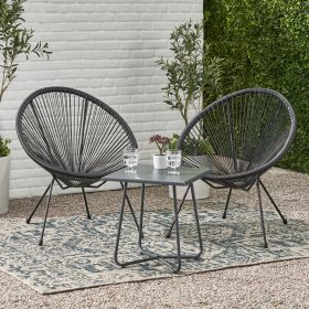 Great Deal Furniture Alexis Outdoor Woven Chair Black (set of 2)