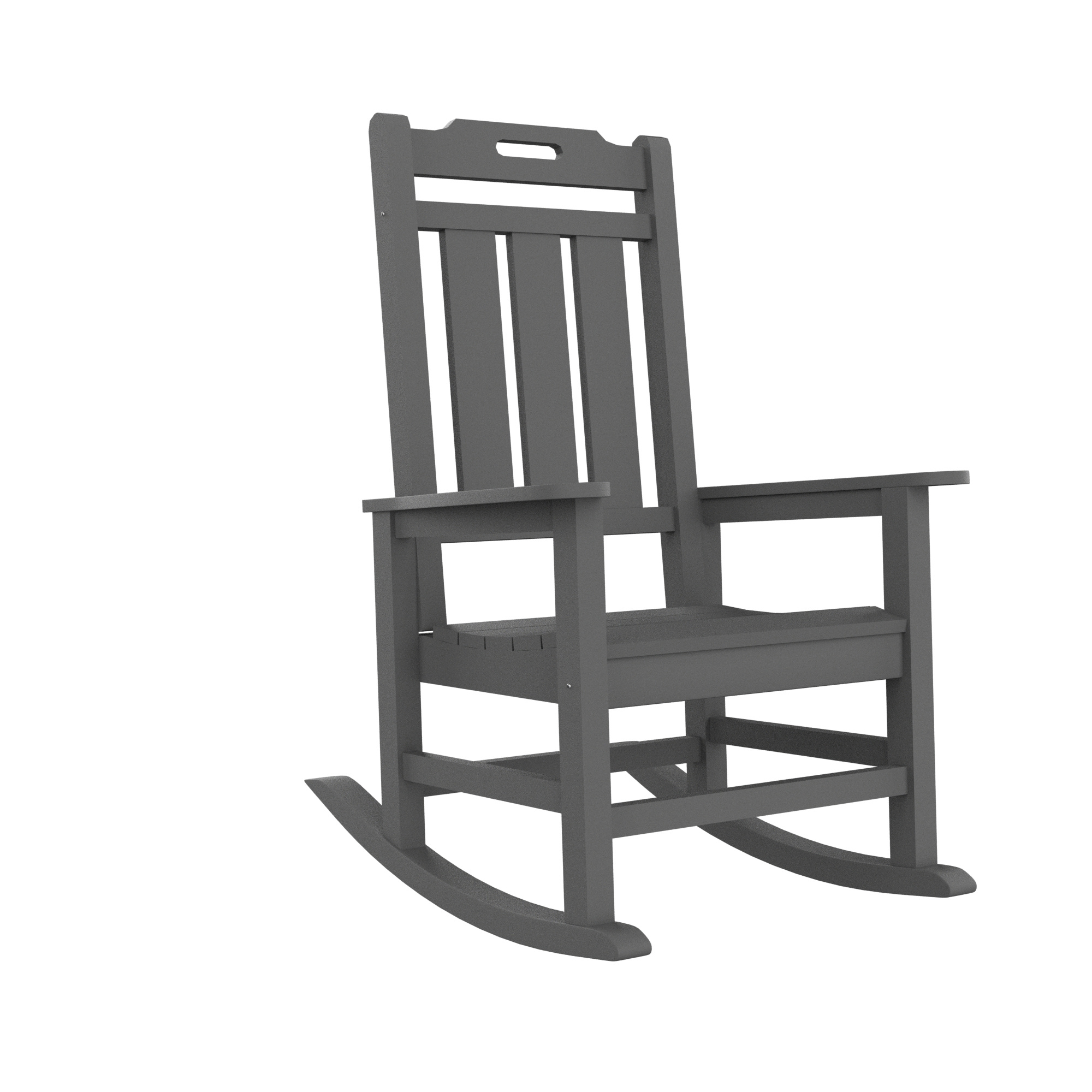 Presidential Rocking Chair HDPE Rocking Chair Fade-Resistant Porch Rocker Chair; All Weather Waterproof for Balcony/Beach/Pool Gray