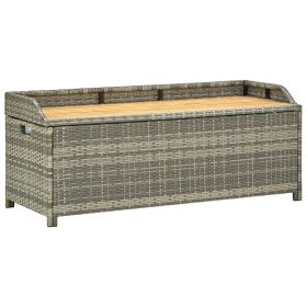 vidaXL Patio Storage Bench 47.2" Poly Rattan Gray