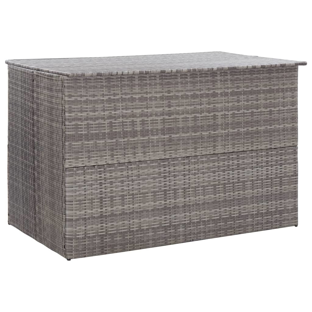 vidaXL Patio Storage Box Gray 59.1"x39.4"x39.4" Poly Rattan