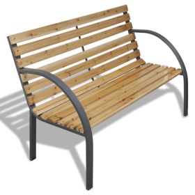 vidaXL Patio Bench 47.2" Wood and Iron