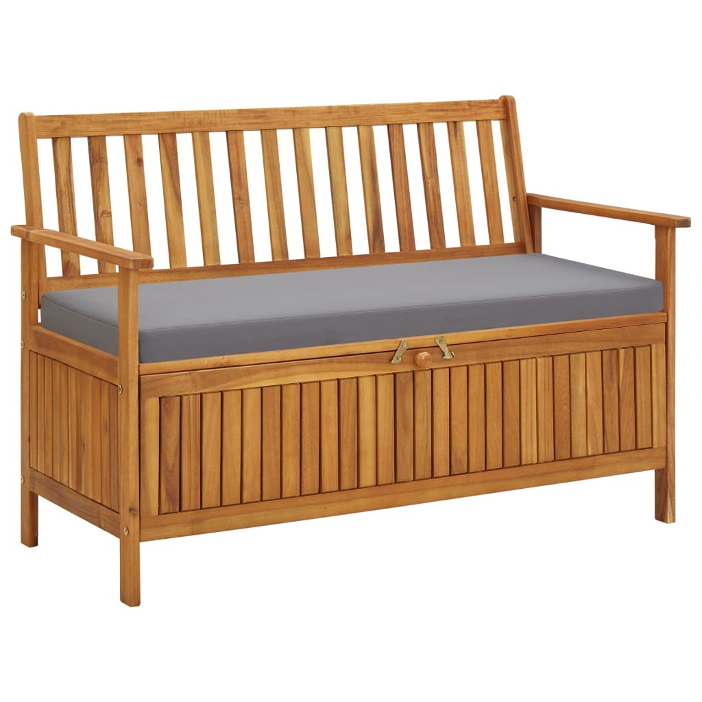 vidaXL Patio Storage Bench 47.2" Solid Acacia Wood