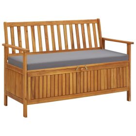 vidaXL Patio Storage Bench 47.2" Solid Acacia Wood