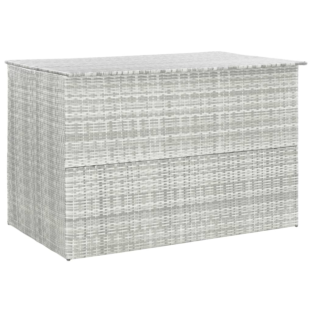 vidaXL Patio Storage Box Light Gray 59.1"x39.4"x39.4" Poly Rattan