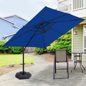 10 x 10 ft. Square Offset Patio Umbrella Cantilever Hanging Outdoor Umbrella Aluminum Frame with 360Â° Rotation;  Crank Lift & 5 Position Tilt;  Beige
