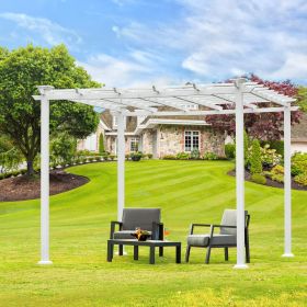 10' x 10' White Iron Pergola Gazebo for Vines Pure Iron Chic Lid Cover Design Sleek Seams Hidden Joints Elegant White Trellis