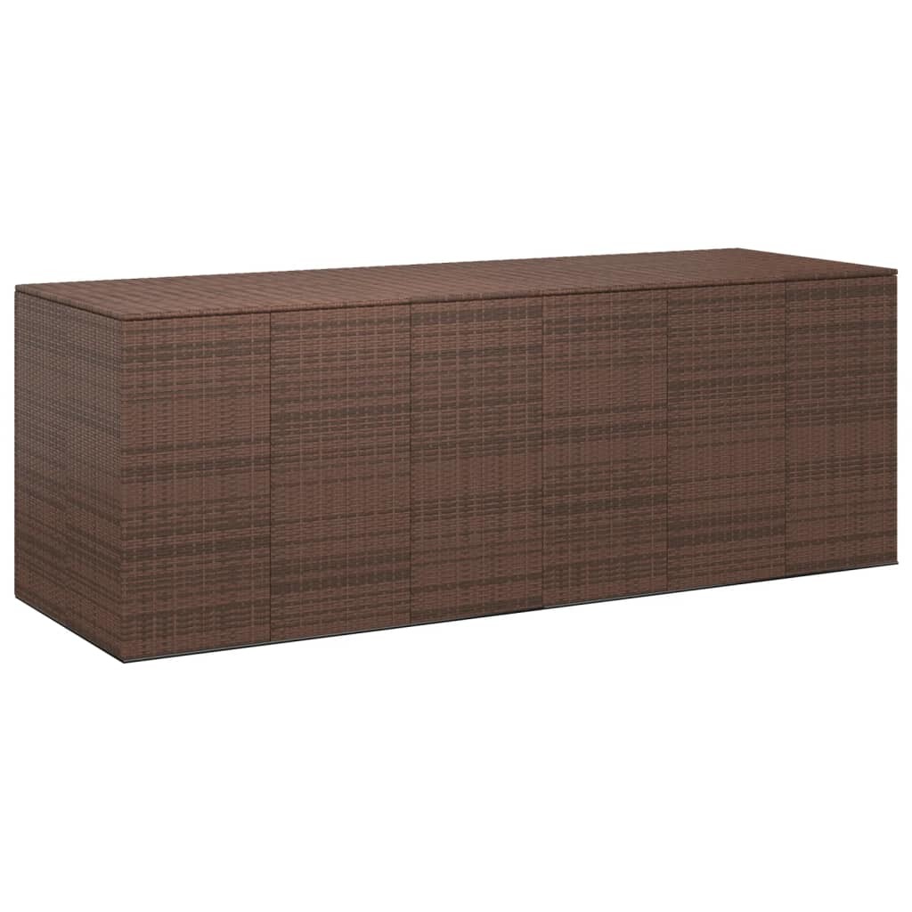 vidaXL Patio Cushion Box PE Rattan Brown