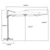 10 x 10 ft. Square Offset Patio Umbrella Cantilever Hanging Outdoor Umbrella Aluminum Frame with 360Â° Rotation;  Crank Lift & 5 Position Tilt;  Beige