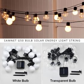 LED Solar Light Outdoor Garland Street G50 Bulb String Light As Christmas Decoration Lamp For Garden Indoor Holiday Lighting (Emitting Color: Multi-color-A)