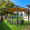 Outdoor Living  Outdoor Retractable Pergola with Weather-Resistant Canopy Aluminum Gar