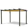 Outdoor Living  Outdoor Retractable Pergola with Weather-Resistant Canopy Aluminum Gar