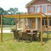 Outdoor Living  Outdoor Retractable Pergola with Weather-Resistant Canopy Aluminum Gar