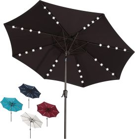 9' SolarUmbrella  with 32 LED Lights (Color: Coffee)