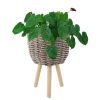 Wicker Planter Basket w Removable Legs for Indoor and Outdoor - All Weather Woven Flower Pots Cover , Planter Pot Container - Plant Stand