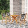 5 Piece Patio Dining Set Solid Wood Acacia