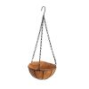 Hanging Coconut Shell Vegetable Flower Pot Basket Planter Iron Art Garden Decor