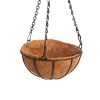 Hanging Coconut Shell Vegetable Flower Pot Basket Planter Iron Art Garden Decor