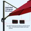 10 ft. Offset Patio Umbrella Cantilever Hanging Umbrella Round Outdoor Umbrella Aluminum Frame with 360Â° Rotation;  Crank Lift & 5 Position Tilt