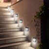 4Pack Solar Powered LED Fence Lights Dusk To Dawn Sensor Fence Lamps