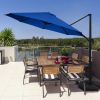 10 ft. Offset Patio Umbrella Cantilever Hanging Umbrella Round Outdoor Umbrella Aluminum Frame with 360Â° Rotation;  Crank Lift & 5 Position Tilt