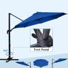 10 ft. Offset Patio Umbrella Cantilever Hanging Umbrella Round Outdoor Umbrella Aluminum Frame with 360Â° Rotation;  Crank Lift & 5 Position Tilt