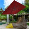 9 x 12.5 ft. Rectangular Offset Patio Cantilever Hanging Outdoor Umbrella Aluminum Frame with 360Â° Rotation;  Crank Lift & 5 Position Tilt