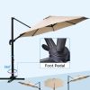 10 ft. Offset Patio Umbrella Cantilever Hanging Umbrella Round Outdoor Umbrella Aluminum Frame with 360Â° Rotation;  Crank Lift & 5 Position Tilt