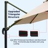 11.5 ft. Offset Patio Umbrella Cantilever Hanging Umbrella Round Outdoor Umbrella Aluminum Frame with 360Â° Rotation;  Crank Lift & 5 Position Tilt