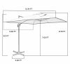 9 x 12.5 ft. Rectangular Offset Patio Cantilever Hanging Outdoor Umbrella Aluminum Frame with 360Â° Rotation;  Crank Lift & 5 Position Tilt