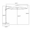 11.5 ft. Offset Patio Umbrella Cantilever Hanging Umbrella Round Outdoor Umbrella Aluminum Frame with 360Â° Rotation;  Crank Lift & 5 Position Tilt